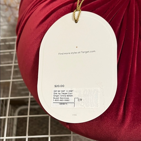 Threshold Velvet Red Pumpkin Pillow - Picture 7 of 9